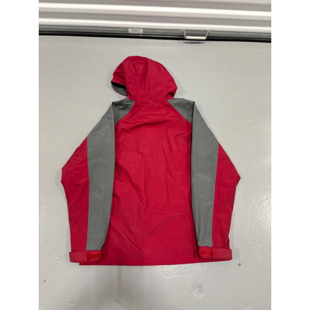 Cabelas Gore-Tex Rain Jacket Mens Medium Red Grey Hooded Waterproof Parka‎ Coat - Picture 6 of 6